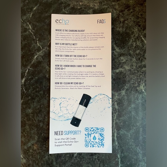 New/(Demo Item showed on my shelf) Echo Go+ Hydrogen Water Bottle - Picture 6 of 9